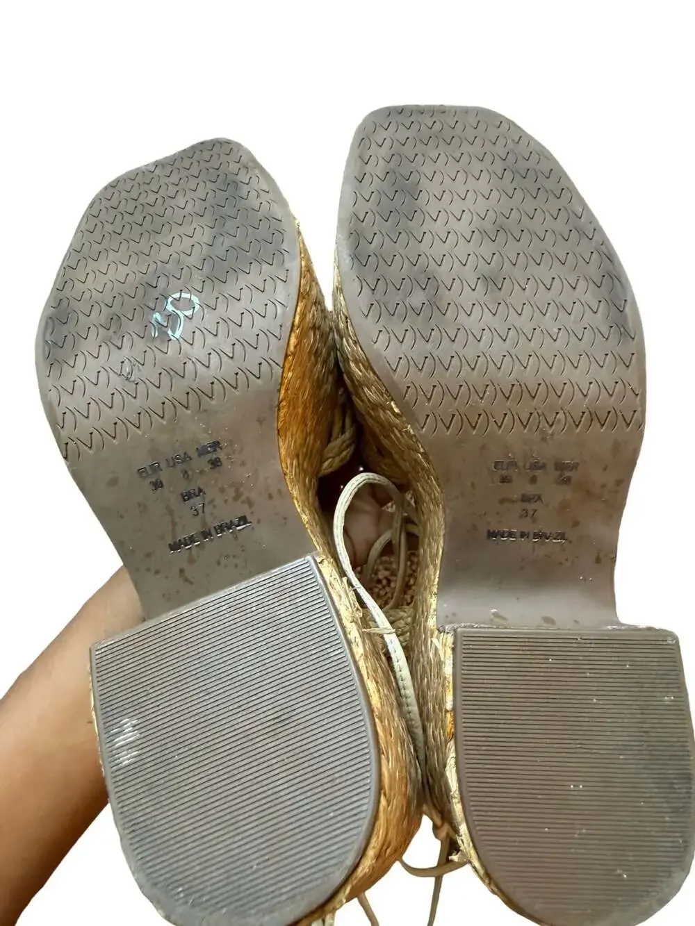 Vicenza Melissa Woven Platform Sandals in Boho Beige